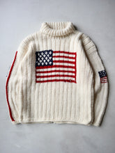 Load image into Gallery viewer, 1980s American Flag Wool Turtle Neck Knit Sweater - L/X