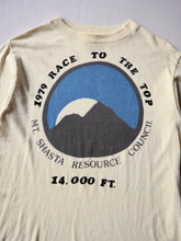 Load image into Gallery viewer, 1970s Race to The Top Flock Print T-Shirt - S
