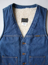 Load image into Gallery viewer, 1970's Wrangler Sherpa Lined No-Fault Denim Vest - M