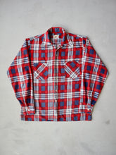 Load image into Gallery viewer, 1970's BVD Neva-Press Two Pocket Plaid Flannel Shirt - M