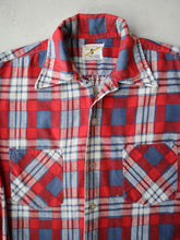 Load image into Gallery viewer, 1970's BVD Neva-Press Two Pocket Plaid Flannel Shirt - M