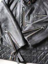 Load image into Gallery viewer, 1980s Lined Double Breasted Moto Style Leather Jacket - M