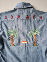 Load image into Gallery viewer, 1960s Embroidered Selvedge Chambray Shirt - XS/S