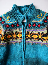 Load image into Gallery viewer, 1980s Made in Ecuador Wool Zip Up Cardigan - S