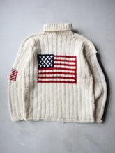 Load image into Gallery viewer, 1980s American Flag Wool Turtle Neck Knit Sweater - L/X