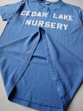 Load image into Gallery viewer, 1980s Distressed Cedar Lake Nursery Flock Print T-Shirt - M