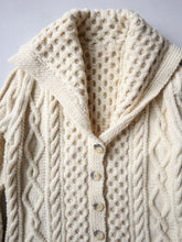 Load image into Gallery viewer, 1980's Cable Knit Wool Cardigan - S