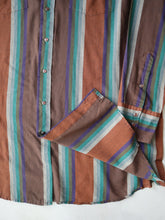 Load image into Gallery viewer, 1970's Striped Pearl Snap Western Shirt - 2XL