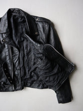 Load image into Gallery viewer, 1980s Boxy Leather Biker Jacket - S