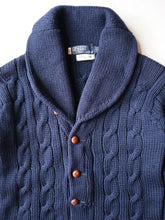 Load image into Gallery viewer, 1990s Polo Ralph Lauren Wool Shawl Cable Knit Cardigan - XS