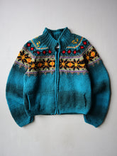 Load image into Gallery viewer, 1980s Made in Ecuador Wool Zip Up Cardigan - S