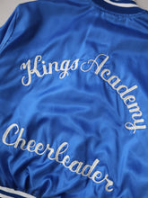 Load image into Gallery viewer, 1970's Chain-stitched Kings Academy Cheerleader Satin Bomber Jacket - 2XL