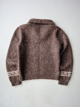 Load image into Gallery viewer, 1980s Hand Knit Shawl Collar Sweater with Aztec Eagle Design - XS