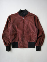 Load image into Gallery viewer, 1980s Burgundy Dotted Bomber Jacket - XS