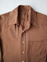 Load image into Gallery viewer, 1970's Brown Polyester Shirt - M