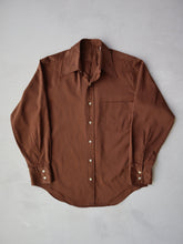 Load image into Gallery viewer, 1970's Brown Polyester Shirt - M