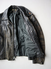 Load image into Gallery viewer, 1950s Distressed Leather Biker Jacket - L