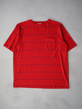 Load image into Gallery viewer, 1980's Made in USA Striped Pocket Tee - L