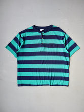 Load image into Gallery viewer, 1990's Striped Henley Tee - L/XL