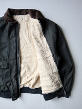 Load image into Gallery viewer, Waxed Bomber Jacket with Corduroy Collar - XL