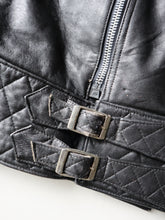 Load image into Gallery viewer, 1980s Lined Double Breasted Moto Style Leather Jacket - M