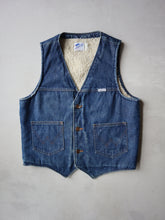 Load image into Gallery viewer, 1970's Wrangler Sherpa Lined No-Fault Denim Vest - S