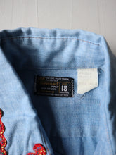 Load image into Gallery viewer, 1970s Towncraft Native American Thunderbird Embroidered Chambray Shirt - S