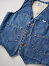 Load image into Gallery viewer, 1970's Wrangler Sherpa Lined No-Fault Denim Vest - S