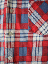 Load image into Gallery viewer, 1970's BVD Neva-Press Two Pocket Plaid Flannel Shirt - M