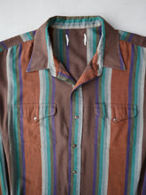 Load image into Gallery viewer, 1970's Striped Pearl Snap Western Shirt - 2XL