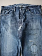 Load image into Gallery viewer, Heavily Repaired and Distressed RRL Buckle Back Jeans - 38"