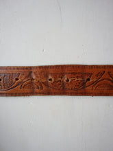 Load image into Gallery viewer, Hand Tooled Brown Leather Belt - 32" - 39"