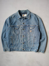 Load image into Gallery viewer, 1990s Made in USA Carhartt Blanket Lined Denim Jacket - L