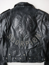 Load image into Gallery viewer, 1990s Studded Leather Biker Jacket - M