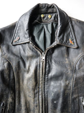 Load image into Gallery viewer, 1950s Distressed Leather Biker Jacket - L