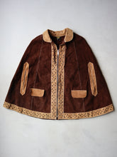 Load image into Gallery viewer, 1970's Velasco Suede Leather Poncho - One Size
