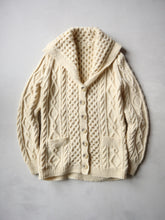 Load image into Gallery viewer, 1980's Cable Knit Wool Cardigan - S
