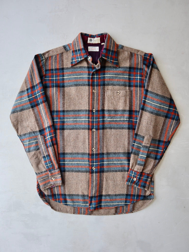 1970s Creighton Plaid Flannel Shirt - M