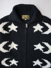 Load image into Gallery viewer, 1980s Star &amp; Moon Hand Knit Chunky Zip Up - XXL
