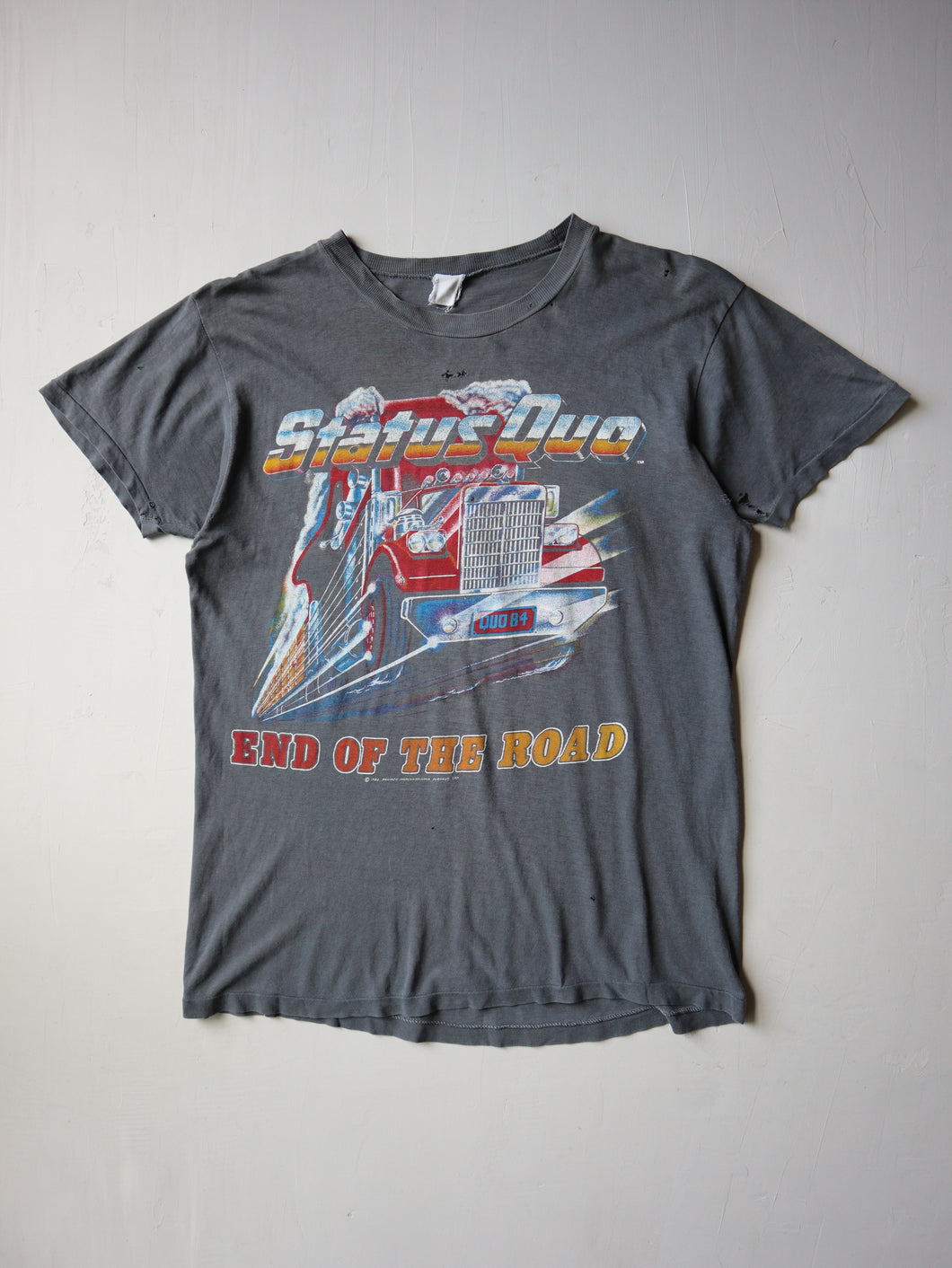 1980s Thrashed Status Quo End of the Road Tour T-Shirt - S