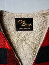 Load image into Gallery viewer, 1970s Cal Craft Buffalo Plaid Sherpa Lined Vest - XL
