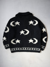 Load image into Gallery viewer, 1980s Star &amp; Moon Hand Knit Chunky Zip Up - XXL
