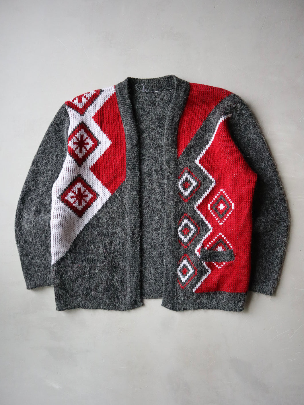 1980s Shaggy Open Cardigan - M