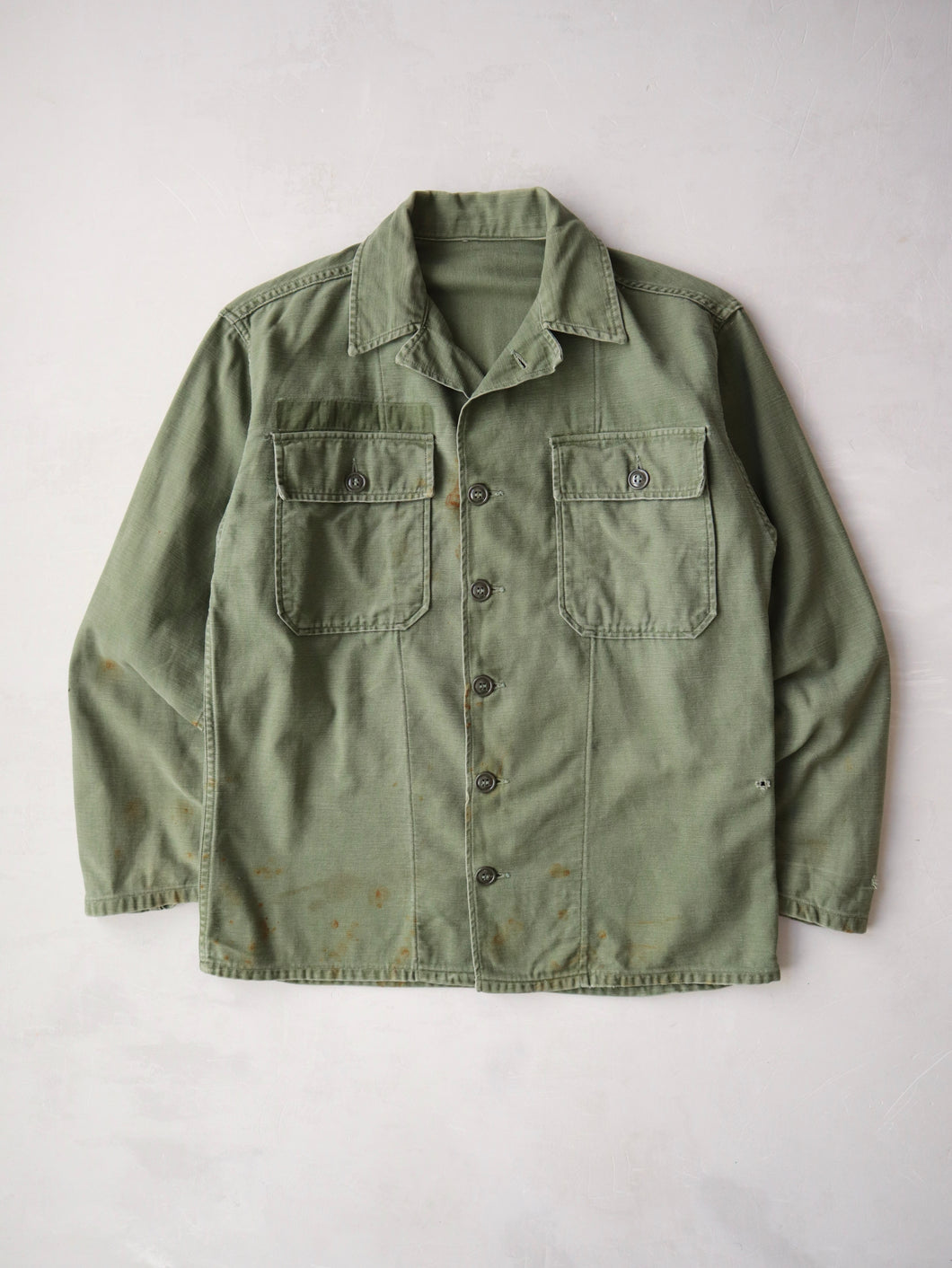 1960's Distressed U.S Army OG-107 Shirt - S