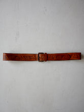 Load image into Gallery viewer, Hand Tooled Brown Leather Belt - 32" - 39"
