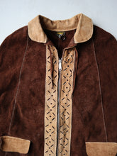 Load image into Gallery viewer, 1970&#39;s Velasco Suede Leather Poncho - One Size
