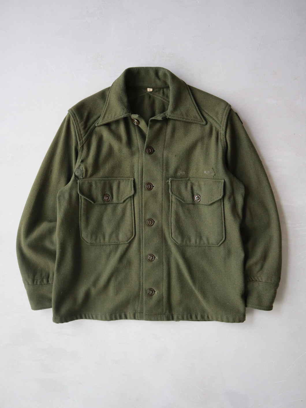 Distressed U.S Army OG-108 Wool Field Shirt - S