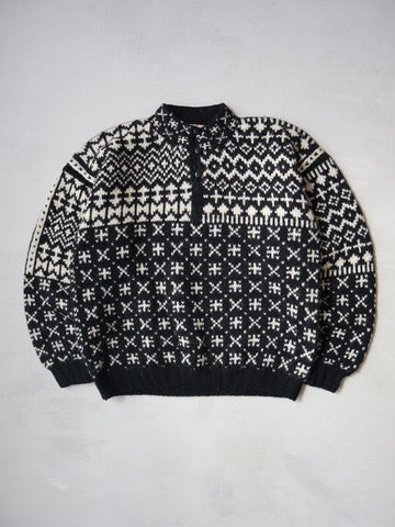 1980's L.L. Bean Nordic Wool Henley Style Knit Sweater - M/L