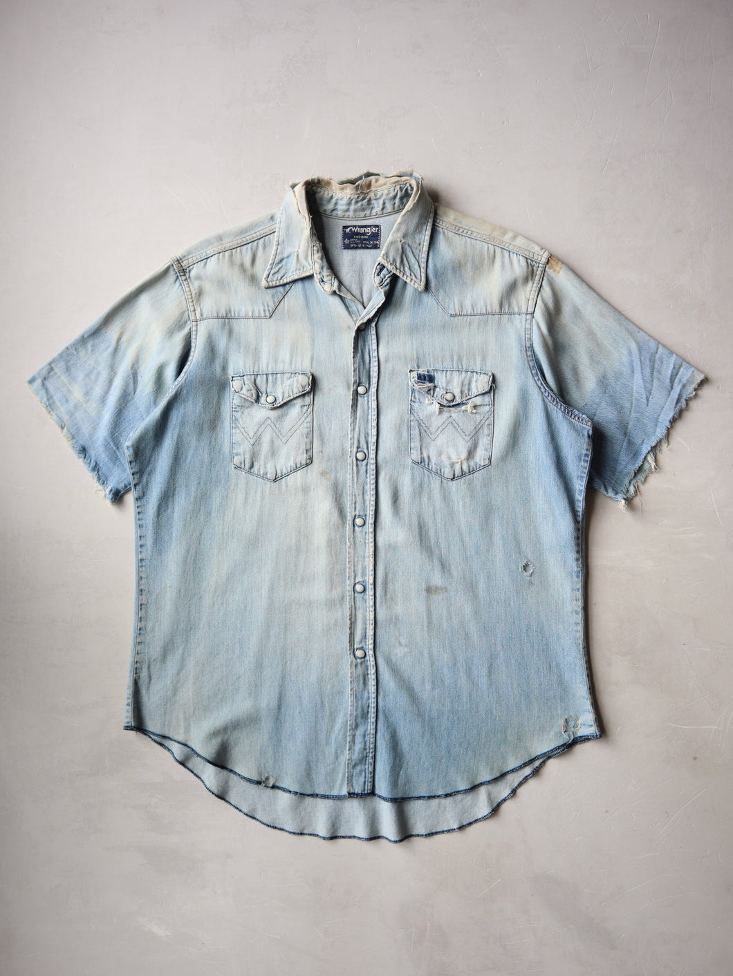 1980s Thrashed Wrangler Chambray Shirt - L/XL