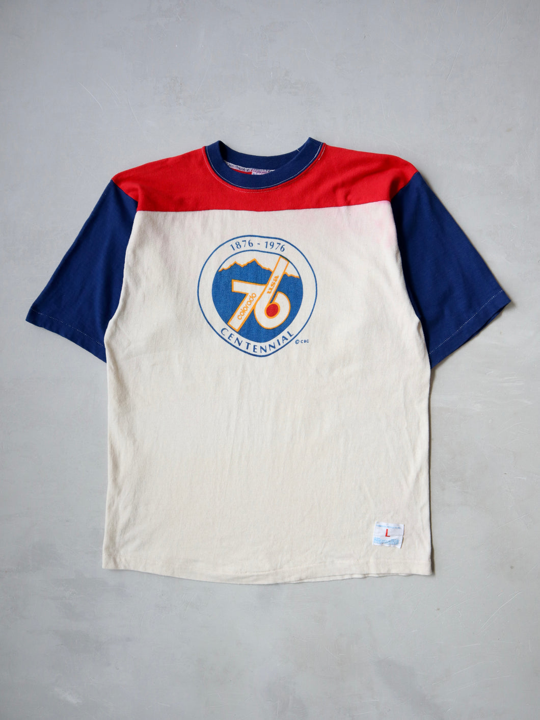 1970's Champion Blue Bar Colorado Centennial Jersey T-Shirt - M